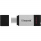 Kingston DataTraveler 80 64GB USB 3.2 (Gen 1) Type C Flash Drive - 64 GB - USB 3.2 (Gen 1) Type C - 200 MB/s Read Speed DT80/64GB