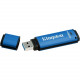 Kingston DataTraveler Vault Privacy 3.0 128GB USB 3.0 Flash Drive - 128 GB - USB 3.0 - 250 MB/s Read Speed - 85 MB/s Write Speed - Blue - 256-bit AES - 5 Year Warranty - TAA Compliant DTVP30/128GB