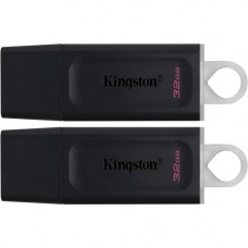 Kingston DataTraveler Exodia 32GB USB 3.2 (Gen 1) Flash Drive - 32 GB - USB 3.2 (Gen 1) - Black, White - 5 Year Warranty - 2 Pack - TAA Compliance DTX/32GB-2P