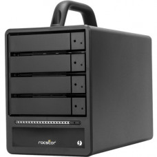 Rocstor Rocpro T33 DAS Storage System - 4 x HDD Supported - 56 TB Supported HDD Capacity - 32 TB Installed HDD Capacity - 4 x SSD Supported - 0 x SSD Installed - Serial ATA/600 Controller - RAID Supported 0, 1, 10, JBOD - 4 x Total Bays - 4 x 2.5"/3.