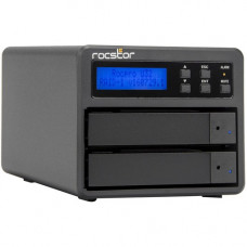 Rocstor Rocpro U33 USB Type-C Desktop RAID Storage - 2 x HDD Supported - 36 TB Supported HDD Capacity - 2 x HDD Installed - 28 TB Installed HDD Capacity - 2 x SSD Supported - 0 x SSD Installed - RAID Supported 0, 1, 10, JBOD - 2 x Total Bays - Desktop - T