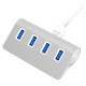 Sabrent 4 Port Aluminum USB 3.0 Hub (30" Cable) | Silver - USB - External - 4 USB Port(s) - 4 USB 3.0 Port(s) - PC, Mac, Linux HB-MAC3-PK40