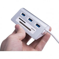 Sabrent 3 Port USB 3.0 Hub with CF/SD/TF Card Reader - USB - External - 3 USB Port(s) - 3 USB 3.0 Port(s) - PC, Mac HB-MACR