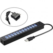 Sabrent 13-Port USB 2.0 Hub With Power Adapter - USB - External - 13 USB Port(s) - 13 USB 2.0 Port(s) - PC, Mac HB-U14P-PK20