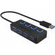 Sabrent 4 Port USB 3.0 Hub With Power Switches - USB - External - 4 USB Port(s) - 4 USB 3.0 Port(s) - PC, Mac HB-UM43-PK100
