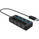 Sabrent 4-Port USB 2.0 Hub With Power Switches | Black - USB - External - 4 USB Port(s) - 4 USB 2.0 Port(s) - PC, Mac, Linux HB-UMLS-PK100
