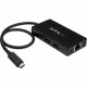 Startech.Com USB-C to Ethernet Adapter - Gigabit - 3 Port USB C to USB Hub and Power Adapter - Thunderbolt 3 Compatible - USB Type C - External - 3 USB Port(s) - 1 Network (RJ-45) Port(s) - 3 USB 3.0 Port(s) - PC, Mac - TAA Compliant - TAA Compliance HB30