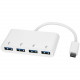 Startech.Com 4 Port USB C Hub - USB-C to 4x USB-A - USB 3.0 Hub - Bus Powered - White - USB C to USB Hub - USB Multiport Adapter - USB Type C - External - 4 USB Port(s) - 4 USB 3.0 Port(s) - Linux, Mac, PC HB30C4ABW