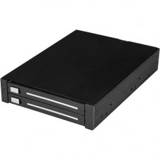 Startech.Com Dual-Bay 2.5in SATA SSD / HDD Rack for 3.5in Front Bay - Trayless SATA Backplane - RAID - 2 x HDD Supported - 2 x SSD Supported - Serial ATA/600 Controller - RAID Supported 0, 1, Concatenation, JBOD - 2 x Total Bays - 2 x 2.5" Bay - Inte