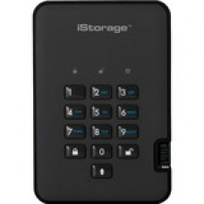 iStorage diskAshur2 1 TB Hard Drive - External - Portable - TAA Compliant - USB 3.1 - 5400rpm - 8 MB Buffer - Phantom Black - 256-bit Encryption Standard IS-DA2-256-1000-B