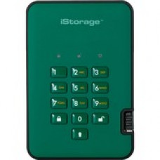 iStorage diskAshur2 128 GB Solid State Drive - External - Portable - TAA Compliant - USB 3.1 - Racing Green - 256-bit Encryption Standard IS-DA2-256-SSD-128-GN