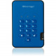 iStorage diskAshur2 500 GB Portable Hard Drive - 2.5" External - Ocean Blue - TAA Compliant - USB 3.1 - 5400rpm - 8 MB Buffer - 148 MB/s Maximum Read Transfer Rate - 256-bit Encryption Standard IS-DA2-256-500-BE