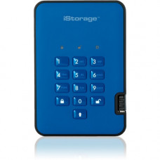 iStorage diskAshur2 1000 GB Portable Solid State Drive - External - Ocean Blue - TAA Compliant - Thin Client Device Supported - USB 3.1 Type A - 294 MB/s Maximum Read Transfer Rate - 256-bit Encryption Standard IS-DA2-256-SSD-1000-BE
