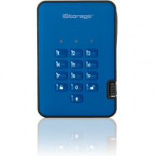 iStorage diskAshur2 512 GB Solid State Drive - External - Portable - TAA Compliant - USB 3.1 - Ocean Blue - 256-bit Encryption Standard IS-DA2-256-SSD-512-BE