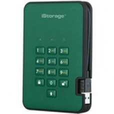 iStorage diskAshur2 512 GB Solid State Drive - External - Portable - TAA Compliant - USB 3.1 - Racing Green - 256-bit Encryption Standard IS-DA2-256-SSD-512-GN