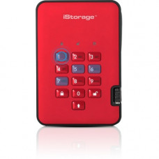 iStorage diskAshur2 512 GB Portable Solid State Drive - External - Fiery Red - TAA Compliant - Thin Client Device Supported - 256-bit Encryption Standard IS-DA2-256-SSD-512-R