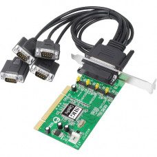 SIIG JJ-P04621-S7 4-port Multiport Serial Adapter - PCI - 4 x DB-9 RS-232 Serial Via Cable - Plug-in Card - RoHS Compliance JJ-P04621-S7