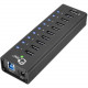 SIIG USB 3.0 9-Port HUB + 1-Port 2.1A Charging with 12V/5A Power Adapter - USB - External - 10 USB Port(s) - 1 USB 2.0 Port(s) - 9 USB 3.0 Port(s) - PC, Mac - RoHS Compliance JU-H90011-S1