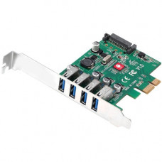 SIIG DP USB 3.0 4-Port PCIe Host Card - PCI Express 2.0 x1 - External - 4 USB Port(s) - 4 USB 3.0 Port(s) - UASP Support - PC JU-P40A11-S1