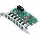 SIIG USB 3.0 7 Port PCIe Host Card - UASP Mode - 5Gbps Transfer Rate PCI Express 2.0 Card - Compliant with Intel xHCI JU-P70211-S1