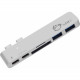 SIIG Thunderbolt 3 USB-C Hub with Card Reader & PD Adapter - Silver - SD, SDHC, SDXC, microSD, TransFlash, MultiMediaCard (MMC), microSDHC, microSDXC - USB Type CExternal JU-TB0212-S1