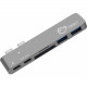 SIIG Thunderbolt 3 USB-C Hub with Card Reader & PD Adapter - Space Gray - SD, SDHC, SDXC, microSD, microSDHC, microSDXC, TransFlash, MultiMediaCard (MMC) - USB Type CExternal JU-TB0312-S1