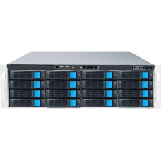 Sans Digital EliteNAS EN316L12-3U 16 Bay 12G SAS/6G SATA Hardware RAID 6 NAS+iSCSI Server - Intel Quad-core (4 Core) - 16 x HDD Supported - 128 TB Supported HDD Capacity - 8 GB RAM - 12Gb/s SAS Controller - RAID Supported 0, 1, 3, 5, 6, 10, 50, 60, Hot Sp