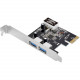SIIG USB 3.0 2 Port (Ext) PCIe Host Card - UASP - 5Gbps Transfer Rate PCI Express 2.0 - Plug-in Card LB-US0314-S1