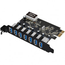 SIIG USB 3.0 7-Port Ext PCIe Host Adapter - PCI Express 2.0 x1 - Plug-in Card - 7 USB Port(s) - 7 USB 3.0 Port(s) LB-US0514-S1