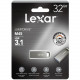 Lexar JumpDrive M45 USB 3.1 Flash Drive, 32GB, Silver, LJDM45-32GABSLNA - 32 GB - USB 3.1 - Silver - 256-bit AES - 5 Year Warranty LJDM45-32GABSLNA