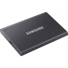 Samsung T7 MU-PC2T0T/AM 2 TB Portable Solid State Drive - External - PCI Express NVMe - Titan Gray - Gaming Console, Desktop PC, Smartphone, Tablet Device Supported - USB 3.2 (Gen 2) Type C - 1050 MB/s Maximum Read Transfer Rate - 256-bit Encryption Stand