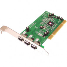 SIIG 3-port PCI 1394 FireWire Adapter - 3 x IEEE 1394a FireWire External - Plug-in Card - China RoHS, RoHS Compliance NN-400012-S8