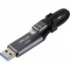 PNY DUO LINK USB 3.0 OTG Flash Drive For iPhone and iPad - 128 GB - USB 3.0 Type A, Lightning P-FDI128LA02GC-RB