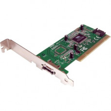 Startech 1 Port eSATA + 1 Port SATA PCI SATA Controller Card - Storage controller - 2 Channel - SATA-150/eSATA standard size and low profile brackets - 1.5 GBps - PCI - RoHS, TAA Compliance PCIESATA2I