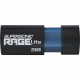 PATRIOT Memory Supersonic Rage Lite USB 3.2 Gen 1 Flash Drives - 256GB - 256 GB - USB 3.2 (Gen 1) - 120 MB/s Read Speed - Black, Blue - 3 Year Warranty PEF256GRLB32U