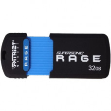 PATRIOT Memory 32GB Supersonic Rage XT USB 3.0 Flash Drive - 32 GB - USB 3.0 - 180 MB/s Read Speed - 50 MB/s Write Speed - Black, Blue - 5 Year Warranty - RoHS Compliance PEF32GSRUSB