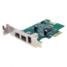 Startech.Com 3 Port 2b 1a LP 1394 PCI Express FireWire Card - 2 x 9-pin Female IEEE 1394b FireWire 800 - RoHS, TAA Compliance PEX1394B3LP