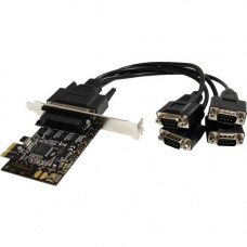 Startech.Com 4 Port PCI Express Serial Card w/ Breakout Cable - PCI Express x1 - 4 x DB-9 Male RS-232 Serial Via Cable - Plug-in Card - RoHS Compliance PEX4S553B