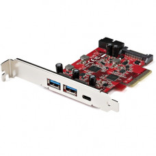 Startech.Com 5-Port USB PCIe Card, 10Gbps USB 3.1 Gen 2 PCIe Card, 1 USB-C/2 USB-A, Internal Header (2x 5Gbps USB), USB C PCI Express Card - 5-Port USB PCIe Card (USB 3.1 Gen 2) - PCI Express expansion card; 10Gbps 2x USB Type-A/1x USB-C | Internal IDC he