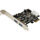 Startech.Com 2 Port PCI Express (PCIe) SuperSpeed USB 3.0 Card Adapter with UASP - LP4 Power - PCI Express x1 - Plug-in Card - 2 USB Port(s) - 2 USB 3.0 Port(s) - PC, Linux PEXUSB3S25