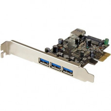 Startech.Com 4 Port PCI Express USB 3.0 Card - 3 External and 1 Internal - PCI Express 2.0 x1 - Plug-in Card - 4 USB Port(s) - 4 USB 3.0 Port(s) - PC, Linux - RoHS Compliance PEXUSB3S42