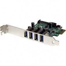 Startech.Com 4 Port PCI Express PCIe SuperSpeed USB 3.0 Controller Card Adapter with UASP - SATA Power - PCI Express x1 - Plug-in Card - 4 USB Port(s) - 4 USB 3.0 Port(s) - PC - RoHS, TAA Compliance PEXUSB3S4V