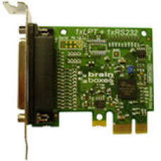 Brainboxes Parallel Port Printer Low Profile PCI Express Card - Low-profile Plug-in Card - PCI Express x1 - PC - 1 x Number of Parallel Ports External - TAA Compliant - RoHS, WEEE Compliance PX-157