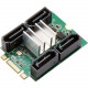 SYBA Multimedia M.2 to 4-port SATA III Adapter - Serial ATA/300 - PCI Express 2.0 x2 - M.2 - RAID Supported - 0, 1, 10 RAID Level - 4 Total SATA Port(s) - 4 SATA Port(s) Internal - PC, Linux SD-ADA40118