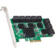SYBA Multimedia 16 Port SATA III PCIe x4 (x2 Bandwidth) Non-RAID Expansion Card SD-PEX40164 - Serial ATA/600 - PCI Express 3.0 x1 - Plug-in Card - 16 Total SATA Port(s) - 16 SATA Port(s) Internal - PC, Mac, Linux SD-PEX40164