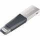 Sandisk 16GB iXpand Mini USB 3.0 Flash Drive - 16 GB - Lightning, USB 3.0 - Black, Silver SDIX40N-016G-GN6NN