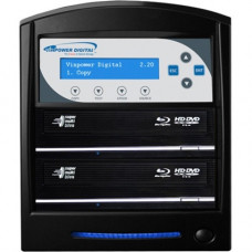 Vinpower Digital SharkBluCP Blu-ray/DVD/CD Tower Duplicator (Supports BD CopyProtection) - Standalone - 2 x Blu-ray Writer - 500 GB HDD40 CD Write/24 CD Rewrite12 BD Write/2 BD Rewrite16 DVD Write/8 DVD Rewrite - USB SHARKBLUCP-S2T-BK