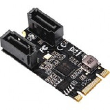 SYBA IO Crest 2 Port SATA III 6Gb/s M.2 22x42 Controller Card - Serial ATA/600 - M.2 - Plug-in Card - 2 Total SATA Port(s) - 2 SATA Port(s) Internal - PC, Linux, Mac SI-ADA40149