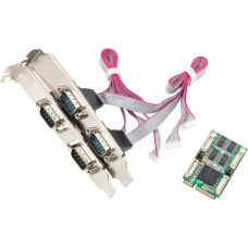 SYBA IO Crest 4-Port Serial Mini PCI-E Controller Card - Plug-in Module - Mini PCI Express - PC - 4 x Number of Serial Ports Internal SI-MPE15047