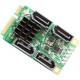 SYBA IO Crest 4 Port SATA III Mini PCI-e Controller Card - Serial ATA/600 - Mini PCI Express - 4 Total SATA Port(s) - 4 SATA Port(s) Internal - PC - Plug-in Module SI-MPE40125